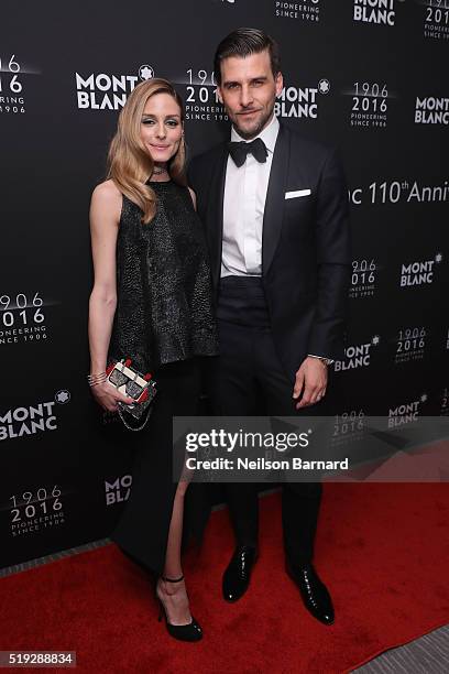 Olivia Palermo and Johannes Huebl attend the Montblanc 110 Year Anniversary Gala Dinner on April 5, 2016 in New York City.