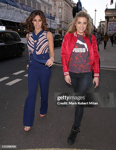 Pascal Craymer and Olivia Cox attend Rosina's Lotions and Potions launch party at Mint Leaf on April 5, 2016 in London, England.