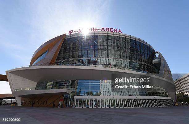 General view shows T-Mobile Arena on April 5, 2016 in Las Vegas, Nevada. The USD 375 million 000-seat sports and entertainment venue, a joint venture...