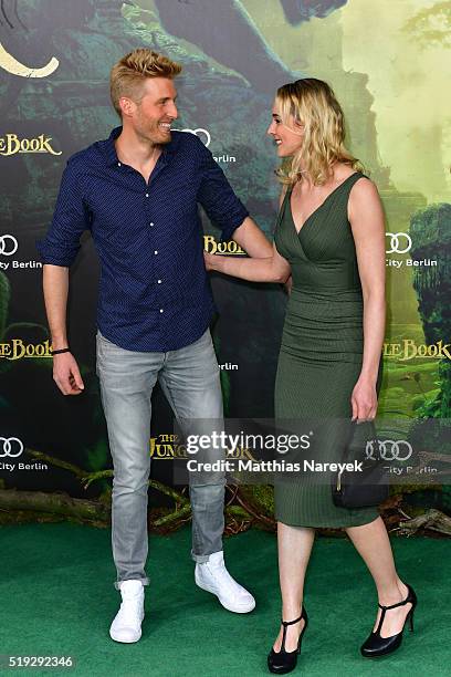 Maxi Arland and Anne-Catrin Maerzke attend the 'The Jungle book' German Premiere on April 5, 2016 in Berlin, Germany.