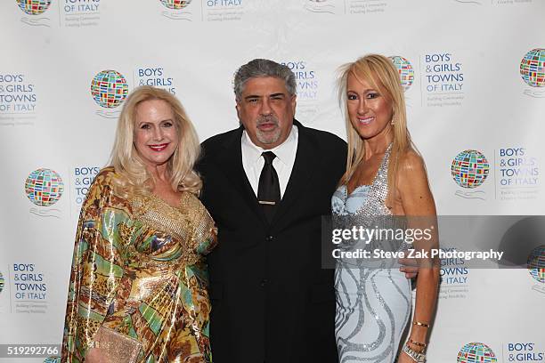 Karen King, Vincent Pastore and Contessina Francesca Braschi attend The Boys' & Girls' Towns of Italy's 2016 New York Spring Ball at The Pierre Hotel...