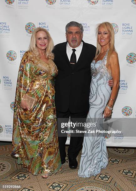 Karen King, Vincent Pastore and Contessina Francesca Braschi attend The Boys' & Girls' Towns of Italy's 2016 New York Spring Ball at The Pierre Hotel...