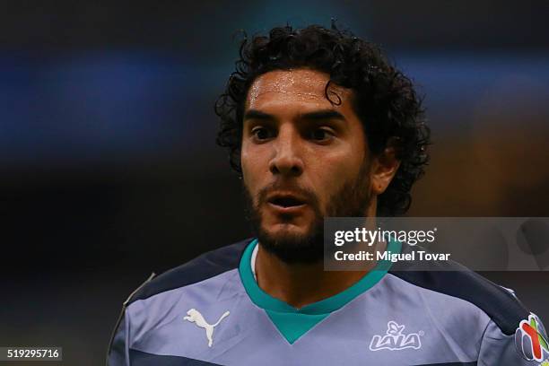 Martin Bravo of Santos looks on during the semifinals second leg match between America and Santos Laguna as part of the Concacaf Champions League...