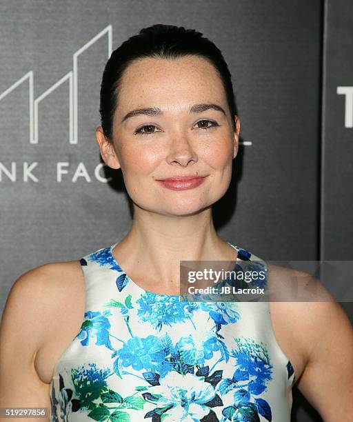 Actress Kristin Ruhlin attends the premiere of AMC's 'The Night Manager' at the DGA Theatre on April 5, 2016 in Los Angeles, California.