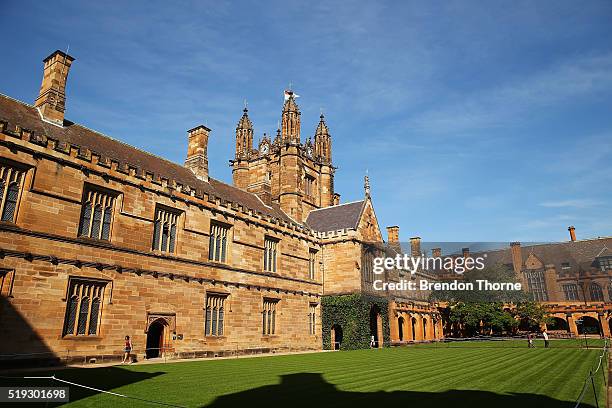 General view of Sydney University campus on April 6, 2016 in Sydney, Australia. Federal Education Minister Simon Birmingham confirming the Government...