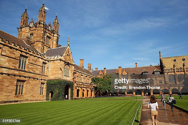 General view of Sydney University campus on April 6, 2016 in Sydney, Australia. Federal Education Minister Simon Birmingham confirming the Government...