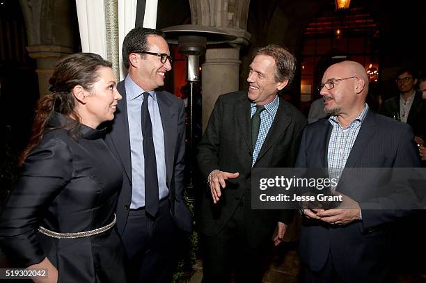 Actress Olivia Colman, AMC President and General Manager Charlie Collier, Actr Hugh Laurie and AMC's president of original programming Joel...