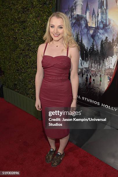 Wizarding World of Harry Potter Attraction Opening -- Pictured: Actress Evanna Lynch arrives at the opening of the 'Wizarding World of Harry Potter'...