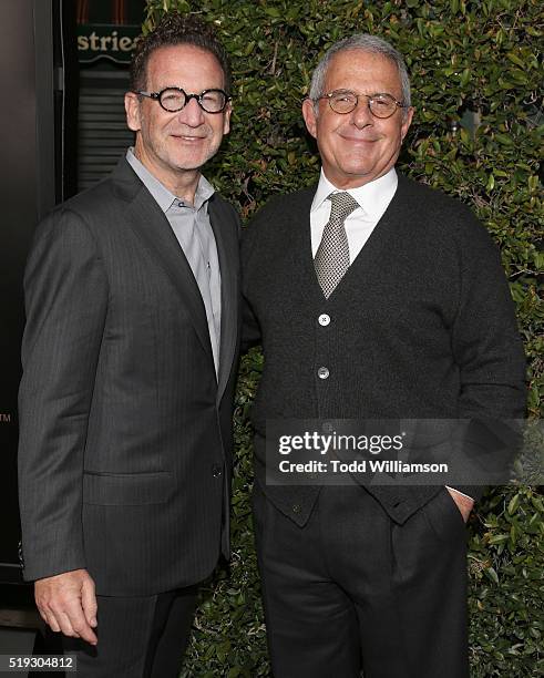 Universal Studios Hollywood President Larry Kurzweil and NBC Universal Vice Chairman Ron Meyer attend the the Opening Of "The Wizarding World Of...