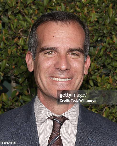 Los Angeles Mayor Eric Garcetti attends the Opening Of "The Wizarding World Of Harry Potter" at Universal Studios Hollywood on April 5, 2016 in...