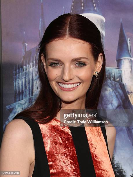 Lydia Hearst attends the Opening Of "The Wizarding World Of Harry Potter" at Universal Studios Hollywood on April 5, 2016 in Universal City,...