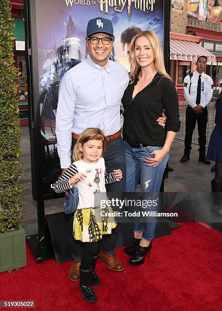 Jaime Camil, Elena Camil and Heidi Balvanera attend the Opening Of "The Wizarding World Of Harry Potter" at Universal Studios Hollywood on April 5,...