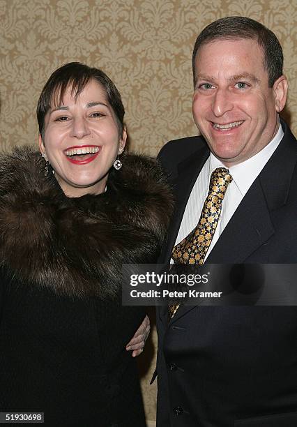 Amy Heller and Dennis Doros arrive at the New York Film Critics Dinner at the Roosevelt Hotel January 9, 2005 in New York City.