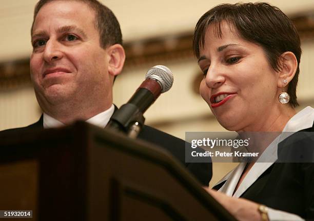 Dennis Doros and Amy Heller attend The New York Critics Circle Awards dinner at the Roosevelt Hotel on January 9, 2005 in New York City.