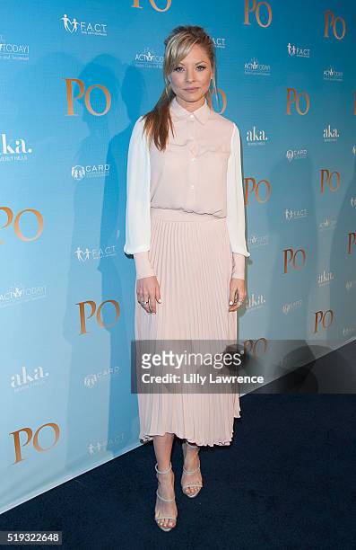 Actress Kaitlin Doubleday attends an Autism Awareness screening of "Po" at Paramount Studios on April 5, 2016 in Hollywood, California.