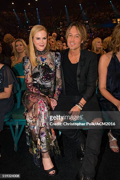 Actress Nicole Kidman and singer Keith Urban attend the 51st Academy of Country Music Awards at MGM Grand Garden Arena on April 3, 2016 in Las Vegas,...