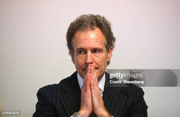 Alessandro Benetton, chief executive officer of 21 Investimenti SpA, gestures as he speaks during an interview at his offices in Treviso, Italy, on...