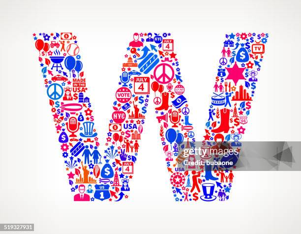 letter w us royalty free vector art pattern - bison burger stock illustrations