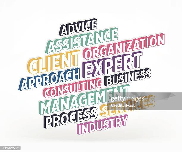 consulting - word cloud stock illustrations