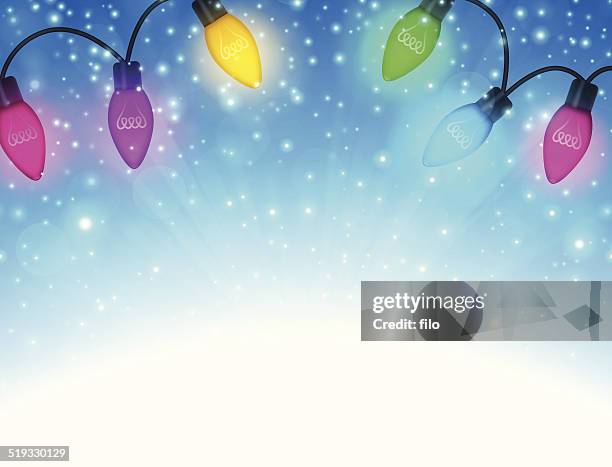 holiday lights background - christmas lights string white stock illustrations