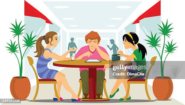 friends - cafe interior stock illustrations