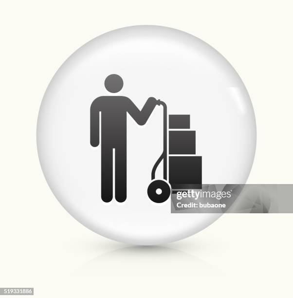 luggage icon on white round vector button - postman stock illustrations