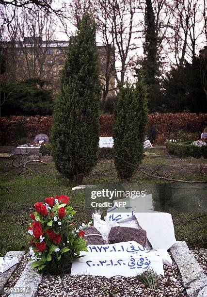 Muslim tomb lies smashed in the Vestre Kirkegaard cemetery in Copenhagen 10 January 2005. A hundred or so Muslim graves were vandalized by...