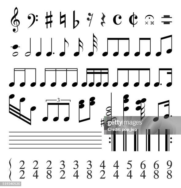 bildbanksillustrationer, clip art samt tecknat material och ikoner med music notes - vector illustration - nothäfte