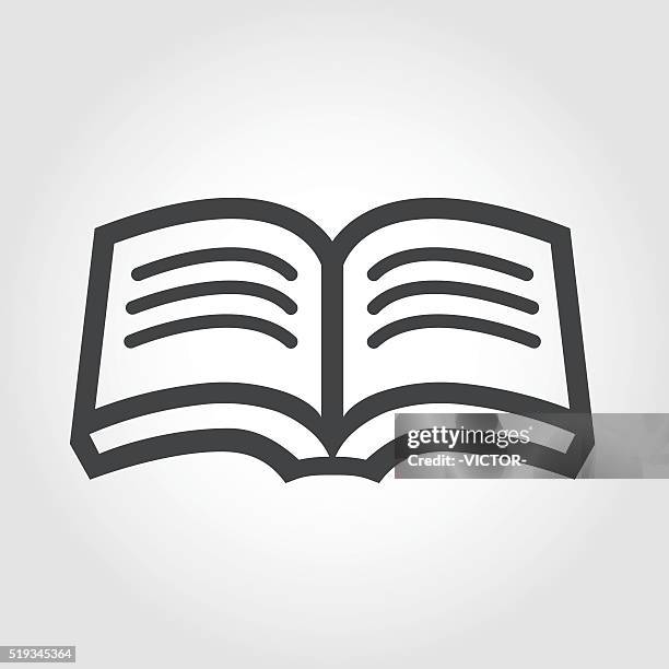 open book icon - iconic series - reading and writing icon stock illustrations