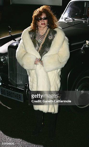 Celebrity Big Brother III housemate Jackie Stallone poses for photographs outside the Big Brother house, before her surprise entry to the house at...