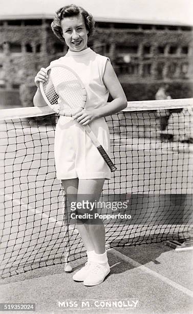 American tennis champion Maureen Connolly, circa 1950.