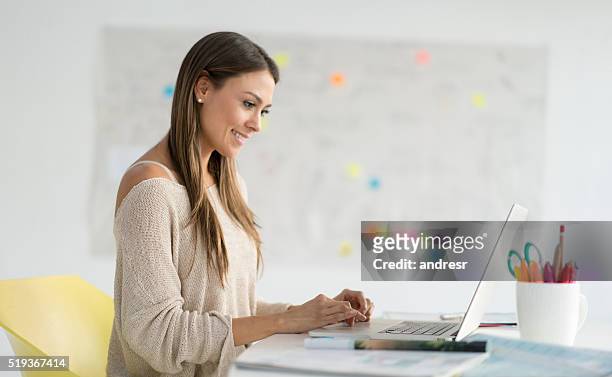 successful business woman working online - business plan stock pictures, royalty-free photos & images