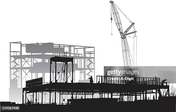 illustrations, cliparts, dessins animés et icônes de structure en construction - chantier fond blanc
