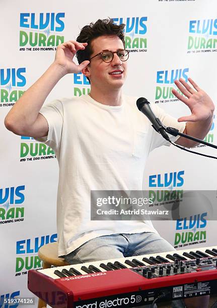 Singer Charlie Puth visits "The Elvis Duran Z100 Morning Show" at Z100 Studio on April 6, 2016 in New York City.