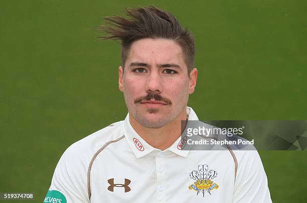 Rory Burns of Surrey during the Surrey County Cricket Club media day at The Kia Oval on April 6, 2016 in London, England.