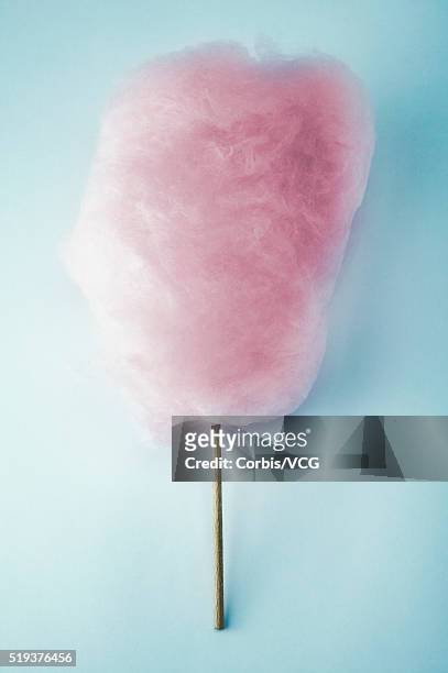 cotton candy on stick - cotton candy stock pictures, royalty-free photos & images