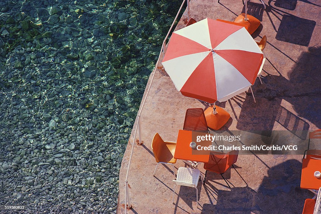 Overview of Umbrella on Seaside Deck