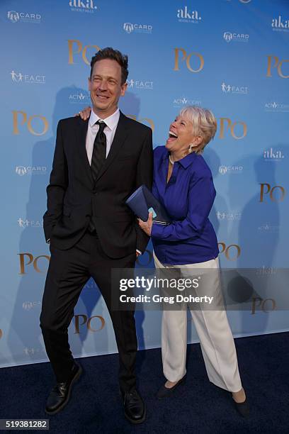 Actor/Director John Asher and Actress Joyce Bulifant arrive for the screening of 'Po' at Paramount Studios on April 5, 2016 in Hollywood, California.