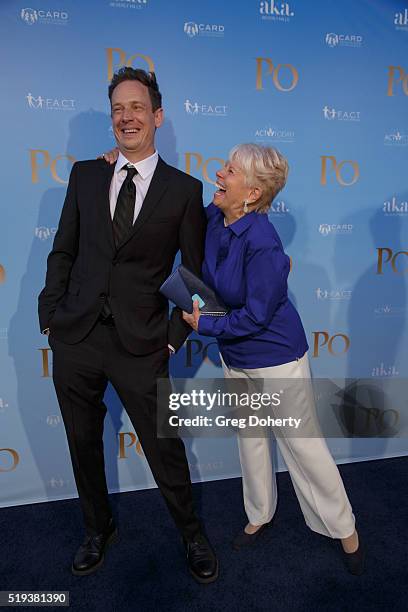 Actor/Director John Asher and Actress Joyce Bulifant arrive for the screening of 'Po' at Paramount Studios on April 5, 2016 in Hollywood, California.