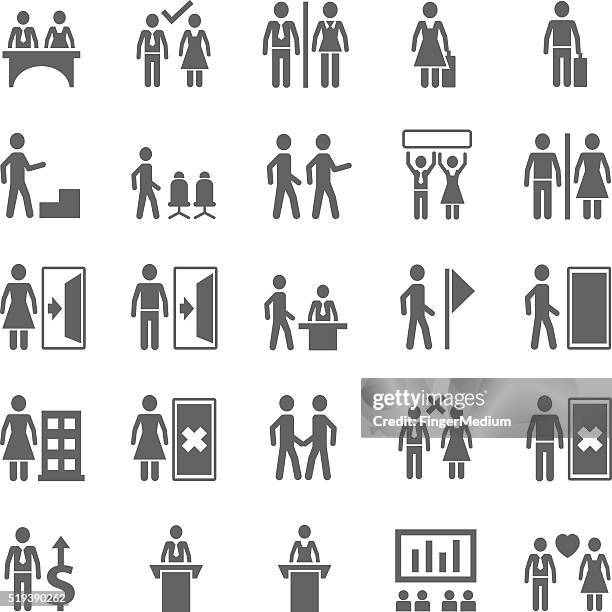 people icon set - bathroom organization stock illustrations