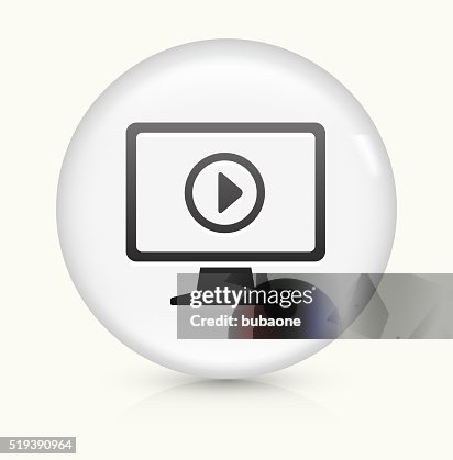 Television icon on white round vector button Television icon on white round vector button