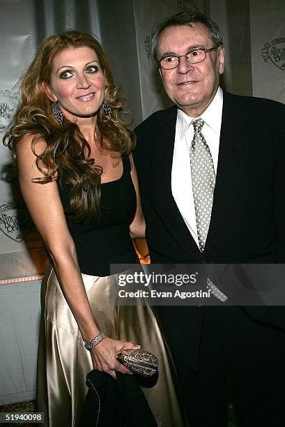 Director Milos Forman winner of the Billy Wilder Award and his wife Martina Zborilova attend the National Board of Review Annual Gala 2005 at Tavern...