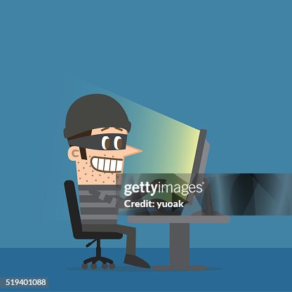 Computer hacker in the dark Computer hacker in the dark