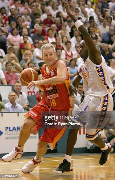 Andrew Gaze of the Tigers in action during the round 16 NBL match between the Melbourne Tigers and the Adelaide 36ers at the State Netball and Hockey...