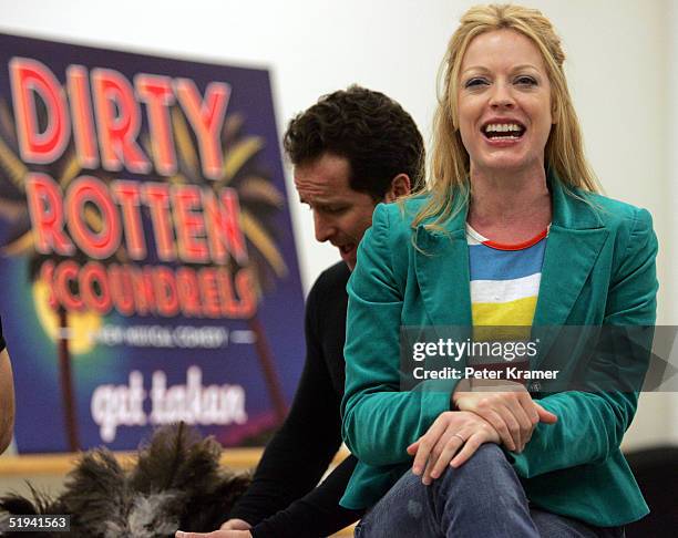 Actress Sherie Rene Scott rehearse scenes from her new musical "Dirty Rotten Scoundrels" which will preview on January 31, on January 12, 2005 in New...