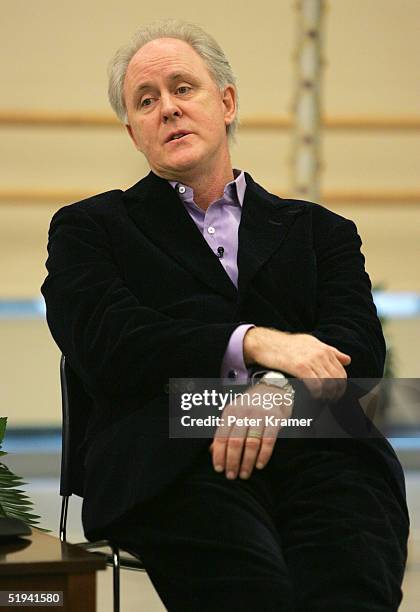 Actor John Lithgow rehearse scenes from his new musical "Dirty Rotten Scoundrels" which will preview on January 31, on January 12, 2005 in New York...