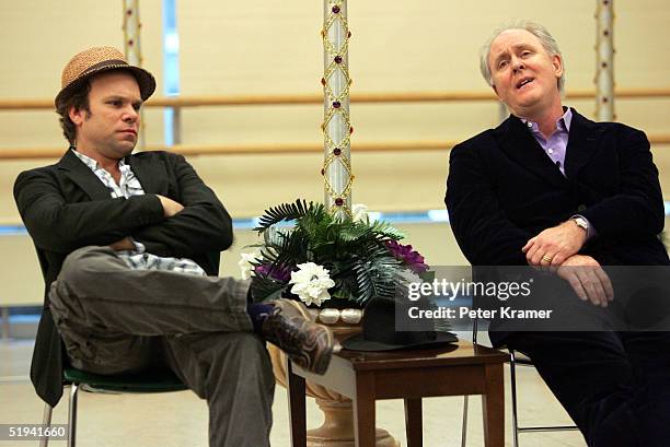 Actors Norbert Leo Butz and John Lithgow rehearse scenes from their new musical "Dirty Rotten Scoundrels" which will preview on January 31, 2005 in...