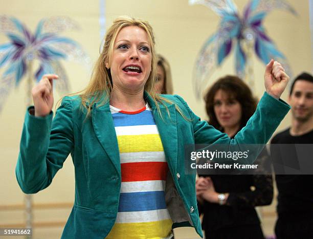 Actress Sherie Rene Scott rehearse scenes from her new musical "Dirty Rotten Scoundrels" which will preview on January 31, 2005 in New York City.