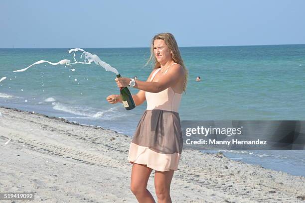 Victoria Azarenka at Miami Open at Crandon Park Tennis Center on April 3, 2016 in Key Biscayne, Florida.