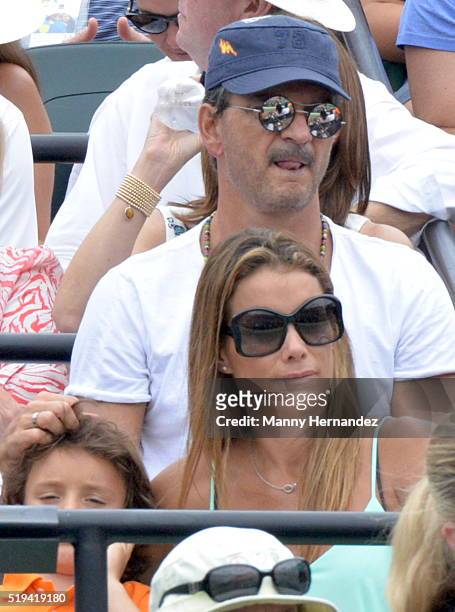 Ricardo Arjona with Family at Miami Open at Crandon Park Tennis Center on April 3, 2016 in Key Biscayne, Florida.
